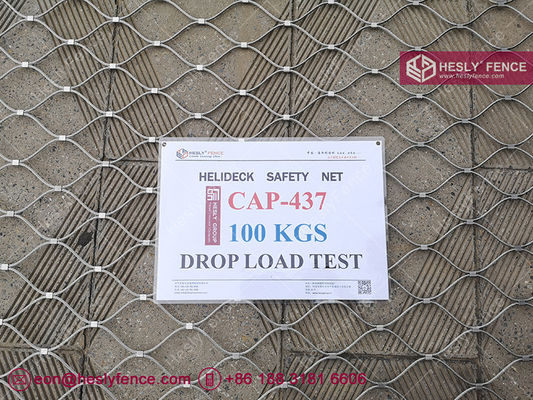 Chine CAP 437 Système de filet de sécurité pour le périmètre du héliport, matériau AISI316, test de charge de chute de 125 kg, fabricant chinois fournisseur