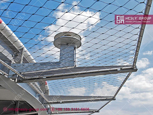 Chine Filet de sécurité périmétrique pour héliport en acier inoxydable | câble de 3,0 mm | maille de 50x50 mm | maille à virole - HeslyFence fournisseur