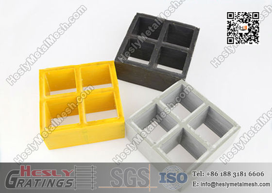 Chine Grille moulée en plastique renforcé de fibre de verre ignifuge de 38 mm de profondeur, trou carré de 38x38 mm fournisseur