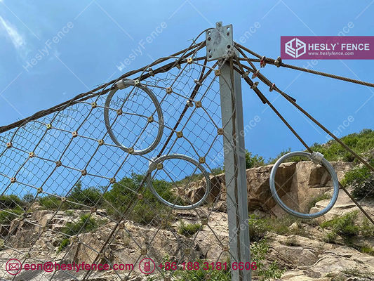 Chine 1000KJ, système de protection contre les chutes de roches passives de 3 m de haut, revêtu galvanisé, filet de corde de 4x5 m, vente directe d'usine en Chine fournisseur