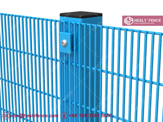 Chine Fermeture à treillis anti-escalade VU 358... fil d'acier de 4,0 mm... trou de fente de 1/2 "x 3"... revêtu de poudre bleue... exportateur de clôture Hesly fournisseur