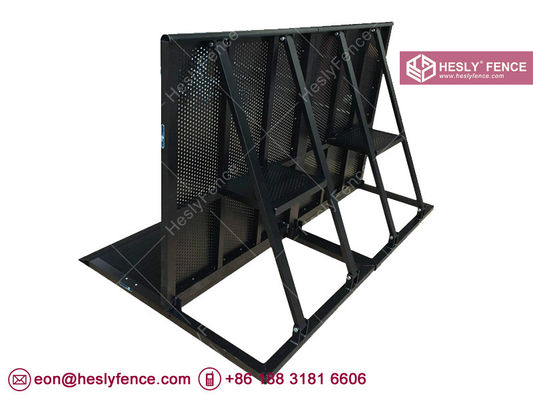 Chine Barrière de scène en aluminium noir | Barrière de concert thermolaquée | Barrière de scène Mojo fournisseur