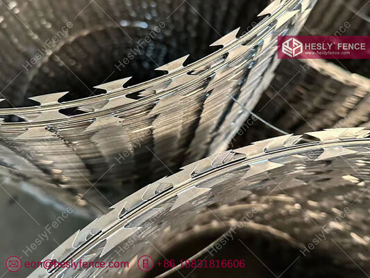 Chine Fil de rasoir concertina OD1100mm, BTO-16, rasoir 16mm, galvanisé à chaud, ventes d'usine HeslyFence Chine fournisseur
