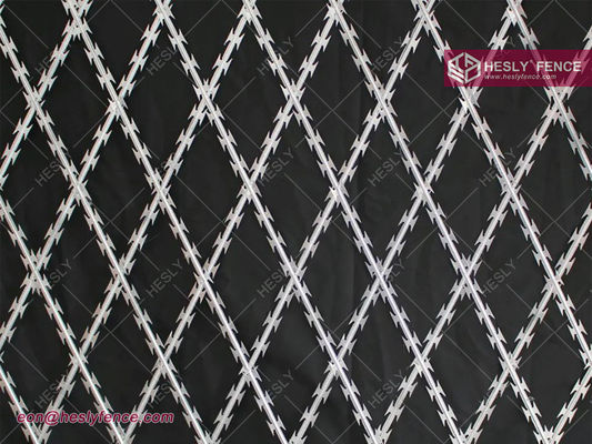 Chine 2.1mX6.0m, 75X150mm Rhombus Barbe à rasoir filet de feuille de clôture fournisseur