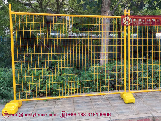 Chine Système de clôture temporaire de couleur jaune | Standard 2,1 m x 2,4 m | AS4687-2007 | Revêtement en poudre | Marque HeslyFence fournisseur
