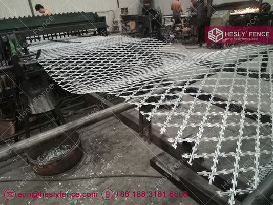 Chine 1.8mX6.0m CBT-60 Maillage de sécurité soudé à rasoir 150X300mm Diamant ouverture fournisseur