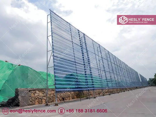 Chine 9m de haut Brise-vent et Pare-poussière | Tôle métallique perforée ondulée bleue | 900mm de largeur | 3m de longueur - HeslyFence fournisseur
