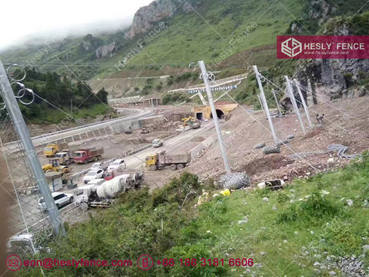 250KJ, système de protection contre les chutes de roches passives de 4m de haut, revêtu de galvanisation, filet de corde de 4x5m, vente directe d'usine en Chine fournisseur