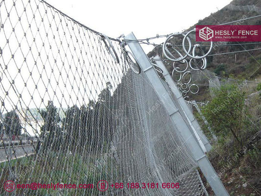 250KJ, système de protection contre les chutes de roches passives de 4m de haut, revêtu de galvanisation, filet de corde de 4x5m, vente directe d'usine en Chine fournisseur