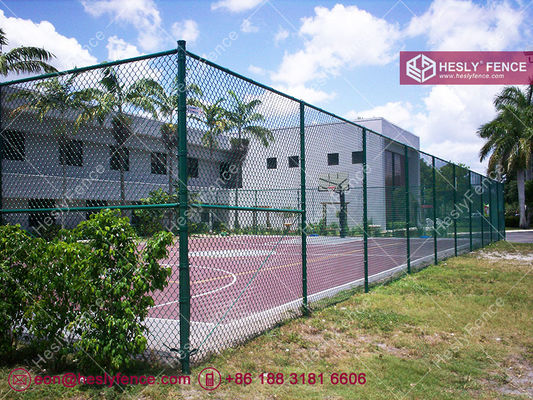 HESLY Grillage de clôture en maille de chaîne | Trou losange 60X60mm | Fil de chaîne enduit de PVC | Ventes d'usine de clôtures Hesly Chine fournisseur
