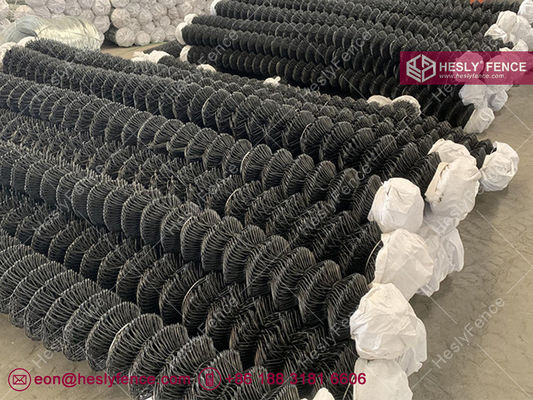 Grillage de clôture en maille de chaîne enduit de PVC | Trou losange 50x50mm | Couleur Verte | Exportateur d'usine de clôtures Hesly Chine fournisseur