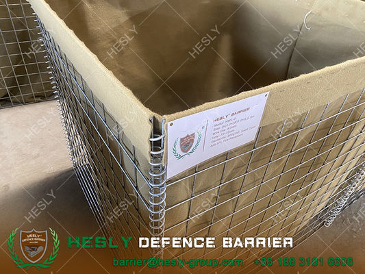 Hauteur 2,13m Murs de protection militaires en gabions, géotextile bége militaire fournisseur