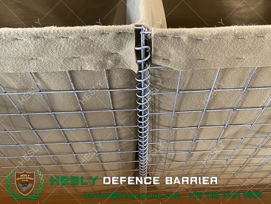 Hauteur 2,13m Murs de protection militaires en gabions, géotextile bége militaire fournisseur