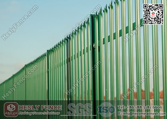 "W" section pâle clôture de palissade en acier avec revêtement en poudre fournisseur chinois fournisseur