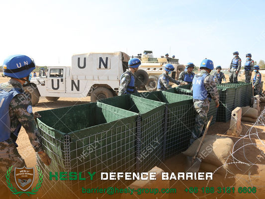 1X1X1m Barrière Défensive Militaire en Grillage Soudé | Usine de Barrières Bastion HESLY Chine fournisseur