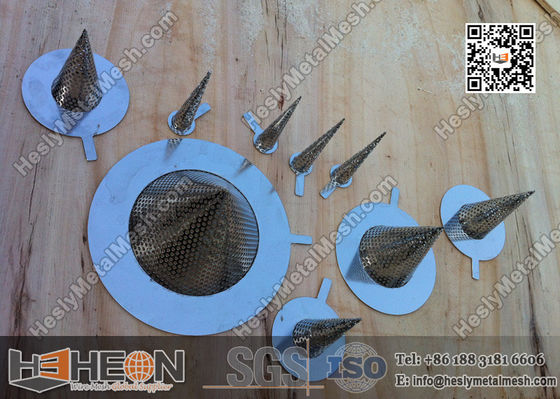 2 " Filtres à mailles métalliques perforées coniques fournisseur