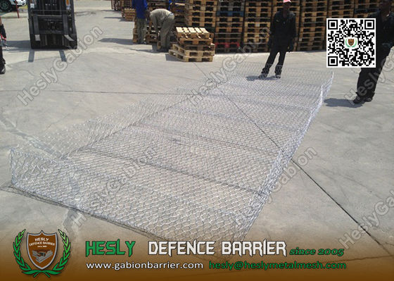 2.0mm 60X80mm 2X1X1m Corbeille en gabion en treillis hexagonal tissé avec couvercle fournisseur