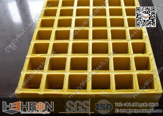 38x38mm grille en fibre de verre moulée de couleur jaune USCG certifié fournisseur
