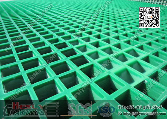 38mm THK Green Color Molded Fiberglass Grating -- certifié USCG fournisseur