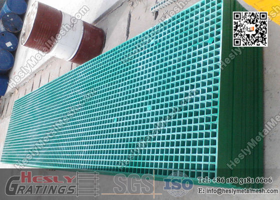 38mm THK Green Color Molded Fiberglass Grating -- certifié USCG fournisseur