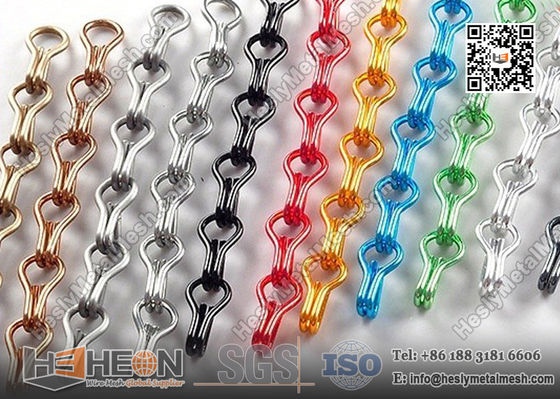 Rideau de chaîne décoratif en aluminium pour mouches avec couleur assortie fournisseur