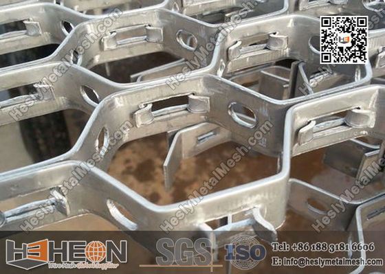 AISI304 1,5 x 20 x 50 mm Grille hexagonale pour revêtement réfractaire fournisseur