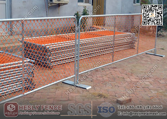 1.1m hauteur x 2,5m largeur couleur orange PVC revêtu chaîne de liaison Temporaire panneaux de clôture AS4687-2007 fournisseur