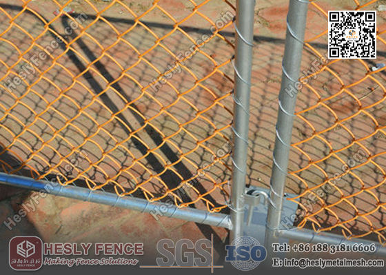 1.1m hauteur x 2,5m largeur couleur orange PVC revêtu chaîne de liaison Temporaire panneaux de clôture AS4687-2007 fournisseur