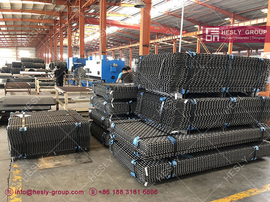 Grille vibrante en acier 65Mn pour ciment | diamètre de fil 6 mm | ouverture de maille 15 mm x 15 mm - Hesly Wire Mesh Chine fournisseur