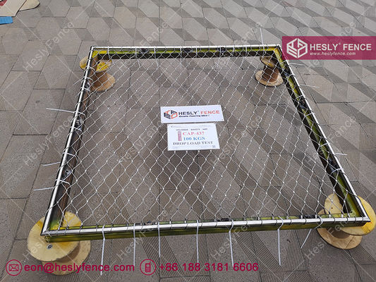 Système de filet de sécurité pour héliport AISI316(L), 125 kg, test de charge de chute de 1 m de hauteur, fabricant chinois conforme à la norme CAP 437 fournisseur