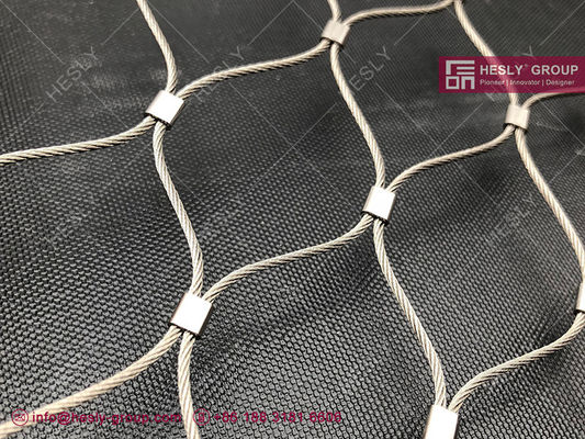 Filet de sécurité périmétrique pour héliport en acier inoxydable | câble de 3,0 mm | maille de 50x50 mm | maille à virole - HeslyFence fournisseur
