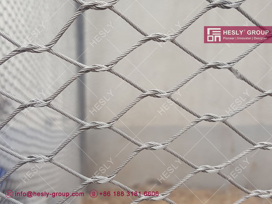 SS316 / SS304 2.0mm Maille de câble nouée en acier inoxydable avec ouverture de maille de 80x80mm fournisseur