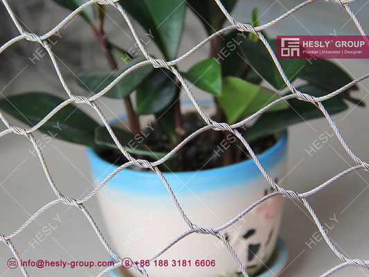 SS316 / SS304 2.0mm Maille de câble nouée en acier inoxydable avec ouverture de maille de 80x80mm fournisseur