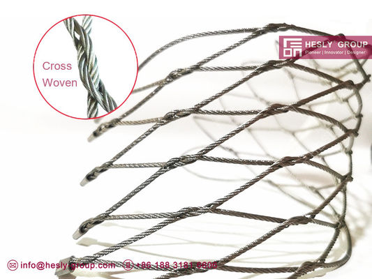 SS316 / SS304 2.0mm Maille de câble nouée en acier inoxydable avec ouverture de maille de 80x80mm fournisseur