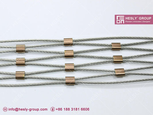 SS316 / SS304 1,5 mm en acier inoxydable Ferrule Maillage de corde avec 80X139mm ouverture de la maille fournisseur