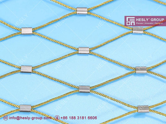 SS316 / SS304 1,5 mm en acier inoxydable Ferrule Maillage de corde avec 80X139mm ouverture de la maille fournisseur