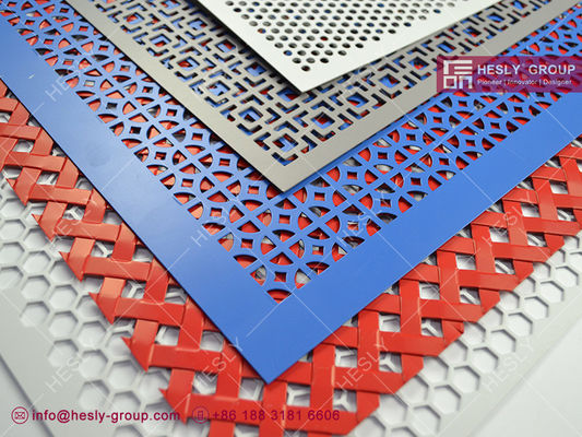 Façades métalliques perforées couvertes en poudre colorées pour l'esthétique intérieure et extérieure du mur du bâtiment fournisseur
