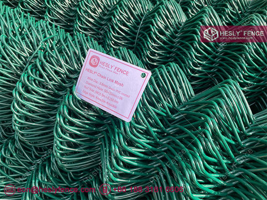 Grillage de chaîne enduit de PVC vert | Maille de 50x50mm | Fil de 4.0mm - Hesly Fence, Chine fournisseur
