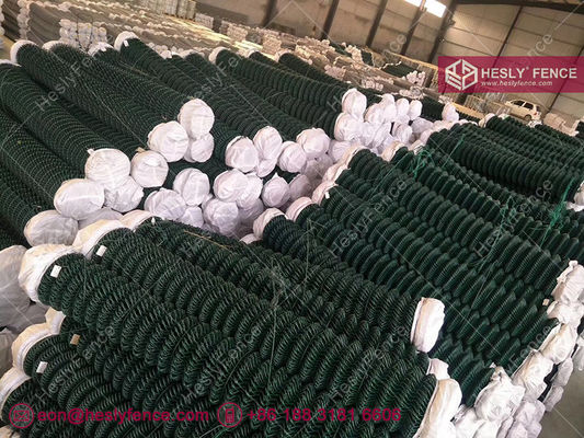 Grillage de chaîne enduit de PVC vert | Maille de 50x50mm | Fil de 4.0mm - Hesly Fence, Chine fournisseur