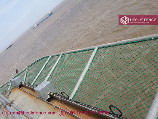 Filet de sécurité de périmètre de héliport vert | Grillage plastifié PVC | fil de 4,0 mm | maille de 50 mm | HeslyFence fournisseur