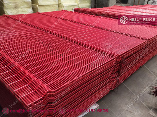 358 Clôture à treillis de haute sécurité, ouverture anti-escalade 12,7X76,2 mm, revêtue de poudre de couleur jaune, usine chinoise fournisseur