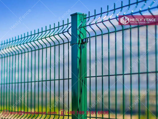 Clôture en treillis métalliques soudés en 3D, en PVC vert foncé, hauteur 2,0 m, vente directe en Chine fournisseur