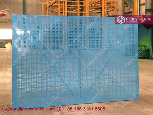 Filet de sécurité en acier pour échafaudage | Maille métallique perforée | Épaisseur 0,4 mm | 1,2 x 1,8 m | Bleu | Usine HESLY Chine fournisseur