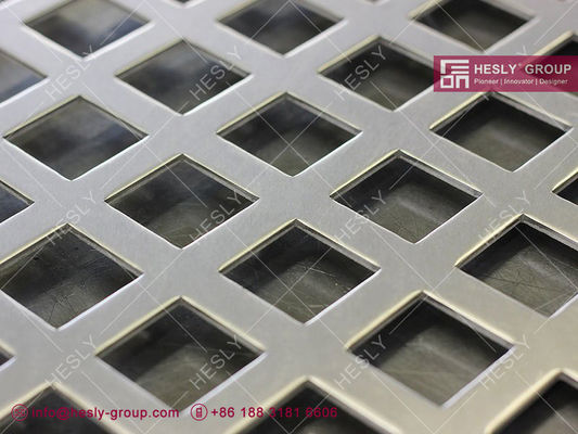 Plaque métallique perforée | Motif de fentes | Trou carré | épaisseur 2 mm | galvanisé | Usine Hesly Metal Mesh Chine fournisseur