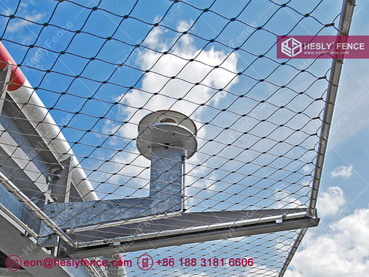 CAP437, test de la charge de chute de 125 kg, clôture de filet de sécurité en héliport, filet de câbles en acier inoxydable 316, type ferrule, fil de 2,4 mm. fournisseur