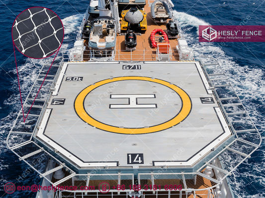 CAP437, test de la charge de chute de 125 kg, clôture de filet de sécurité en héliport, filet de câbles en acier inoxydable 316, type ferrule, fil de 2,4 mm. fournisseur
