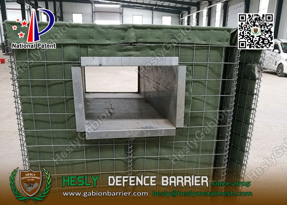 Barrière défensive militaire gabion de 1,37 m de haut, couleur verte, avec géotextile fournisseur