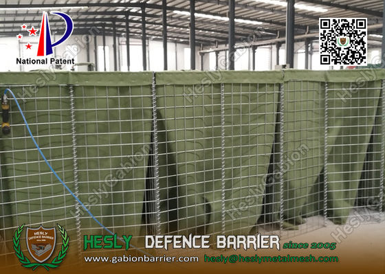 Barrière défensive militaire gabion de 1,37 m de haut, couleur verte, avec géotextile fournisseur