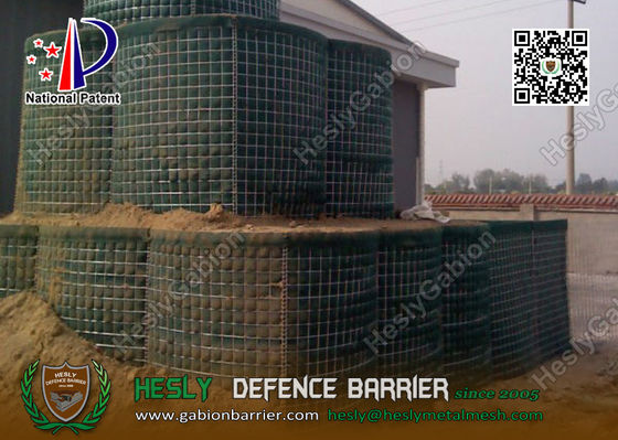 Barrière défensive militaire gabion de 1,37 m de haut, couleur verte, avec géotextile fournisseur