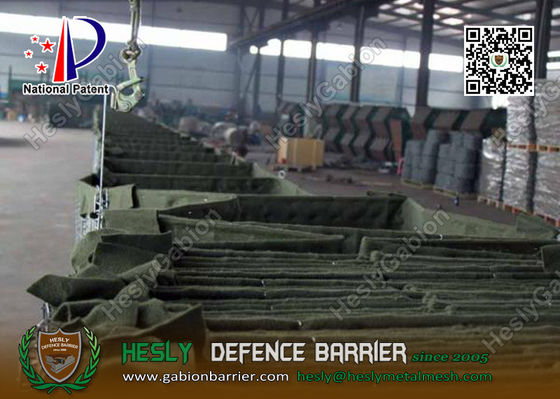 Barrière défensive militaire gabion de 1,37 m de haut, couleur verte, avec géotextile fournisseur